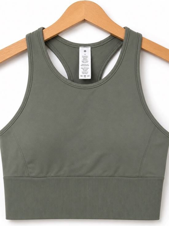 lululemon athletica Other - lululemon Ebb to Train Bra Grey Sage Size 4 C/D High Neck Longline